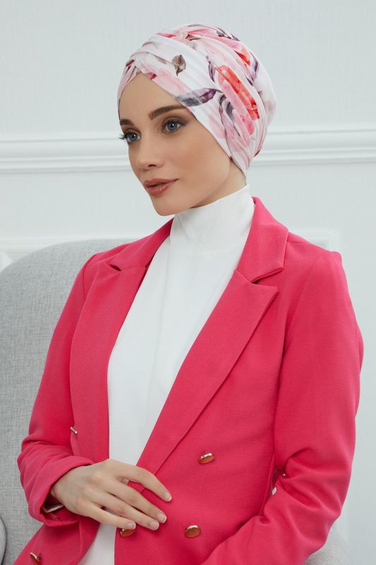 Desenli Tesettür Bone,B-9YD Desen 26 - 2