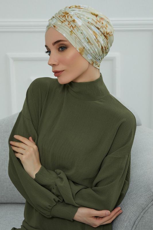 Desenli Tesettür Bone,B-9YD Desen 27 - 2