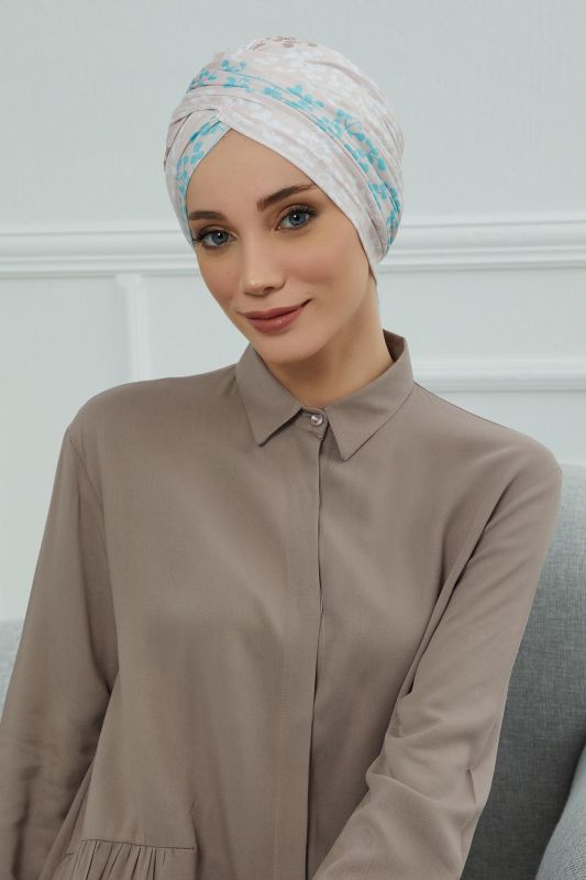 Desenli Tesettür Bone,B-9YD Desen 30 - 1