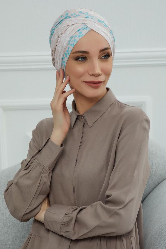 Desenli Tesettür Bone,B-9YD Desen 30 - 3