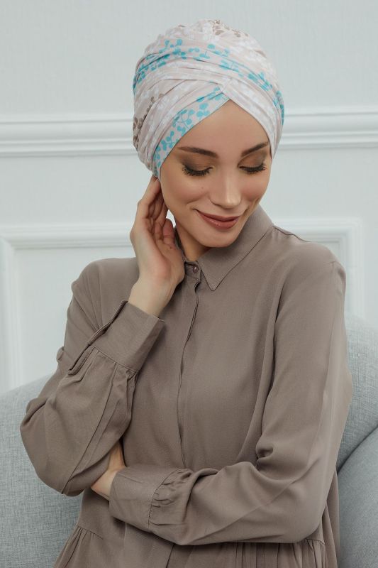 Desenli Tesettür Bone,B-9YD Desen 30 - 4