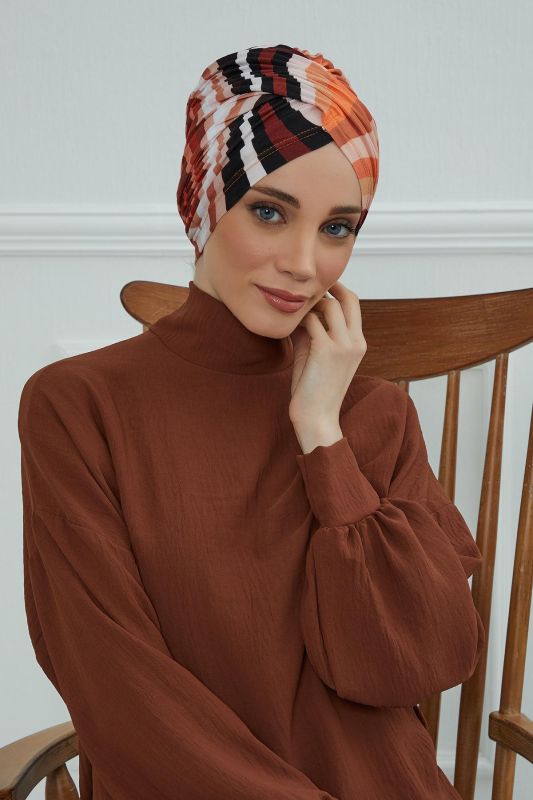 Desenli Tesettür Bone,B-9YD Desen 35 - 5