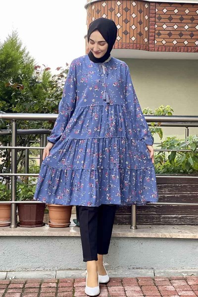 Moda Çizgi - Moda Çizgi Desenli Tunik