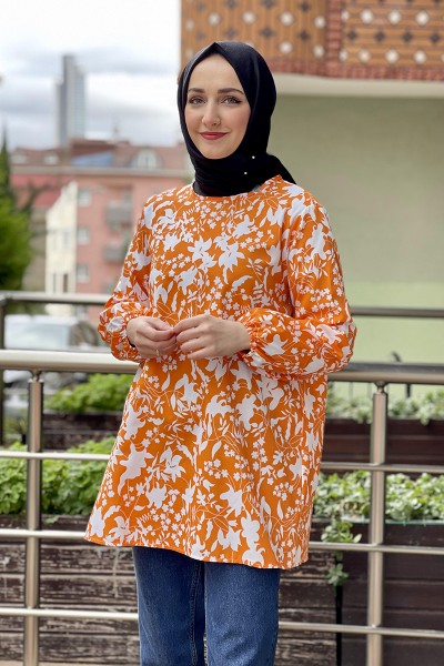 Moda Çizgi - Moda Çizgi Desenli Tunik