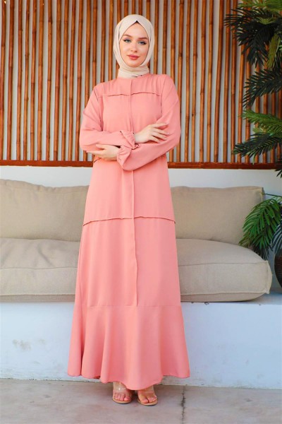SGS - Dikiş Detaylı Model Elbise PUDRA