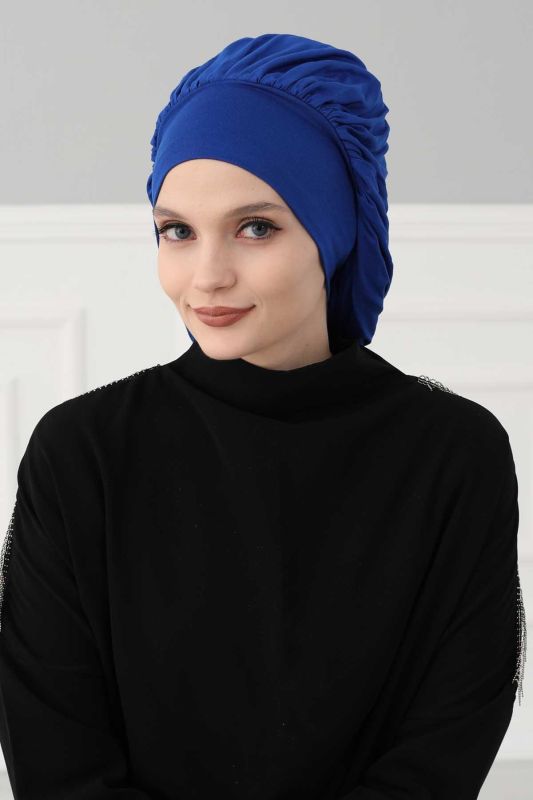 Flowy Combed Cotton Bonnet, B-25 Saks Blue - 1