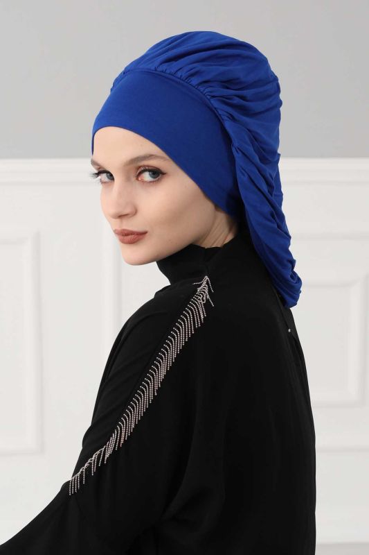 Flowy Combed Cotton Bonnet, B-25 Saks Blue - 3