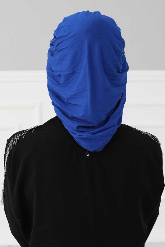 Flowy Combed Cotton Bonnet, B-25 Saks Blue - 4