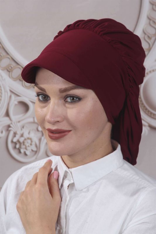 Dökümlü Şapka Tasarım Bordo - 1