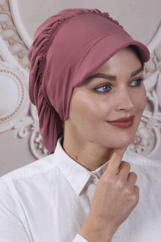 Dökümlü Şapka Tasarım Gül Kurusu - 1