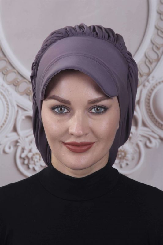 Dökümlü Şapka Tasarım Lila - 1