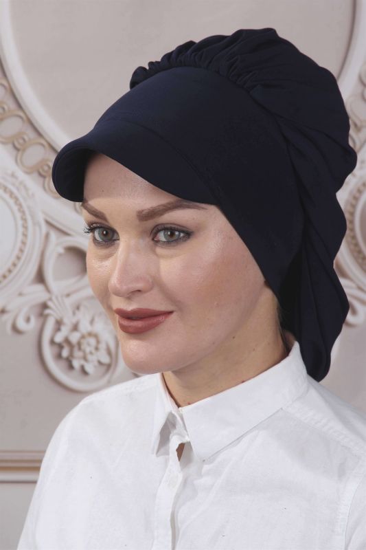 Dökümlü Şapka Tasarım Lacivert - 1