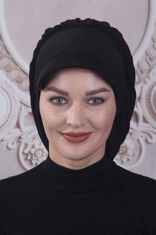 Dökümlü Şapka Tasarım  Siyah - 1