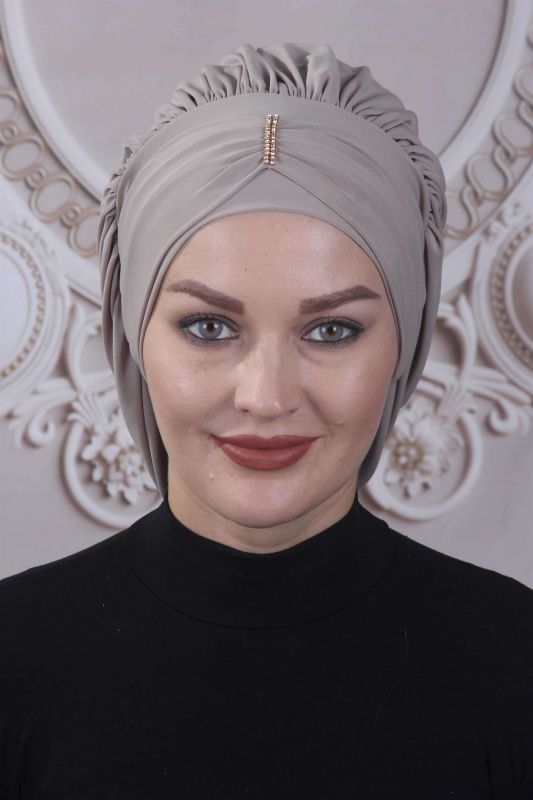 Dökümlü Taşlı Hazır Bone Taş Rengi - 1