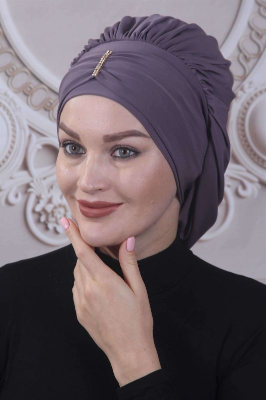 Dökümlü Taşlı Hazır Bone Vizon - 1