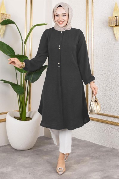 SGS - Düğme Detaylı Aerobin Tunik ANTRASİT