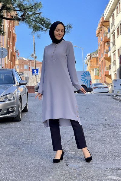 Moda Çizgi - Moda Çizgi Desenli Tunik