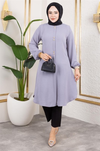 SGS - Düğme Detaylı Aerobin Tunik GRİ