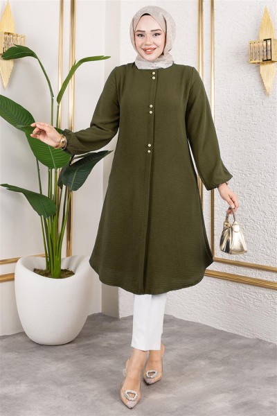 SGS - Düğme Detaylı Aerobin Tunik HAKİ