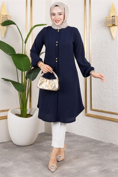 SGS - Düğme Detaylı Aerobin Tunik LACİVERT