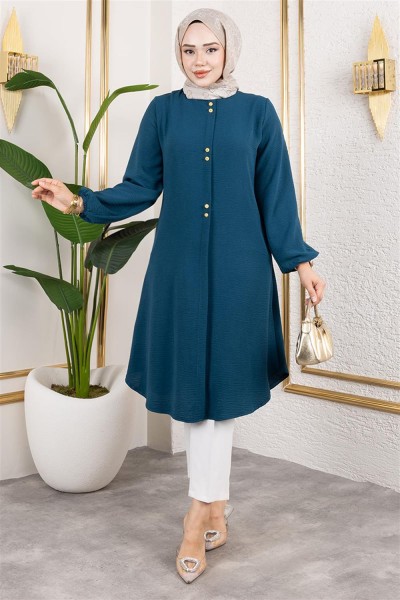 SGS - Düğme Detaylı Aerobin Tunik PETROL