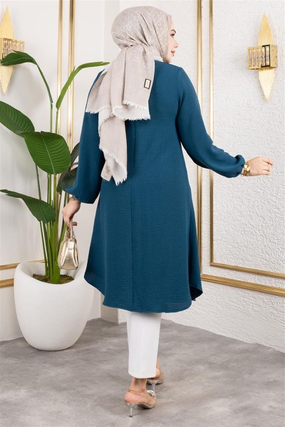 Düğme Detaylı Aerobin Tunik PETROL - Thumbnail