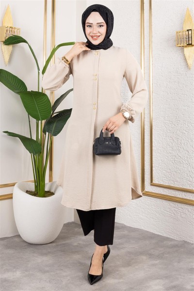 SGS - Düğme Detaylı Aerobin Tunik VİZON