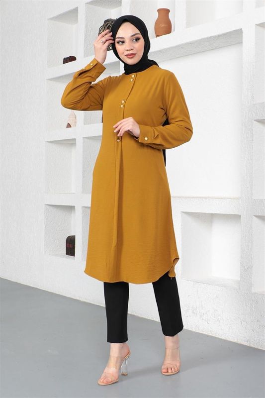 Düğme Detaylı Tunik TABA - 3