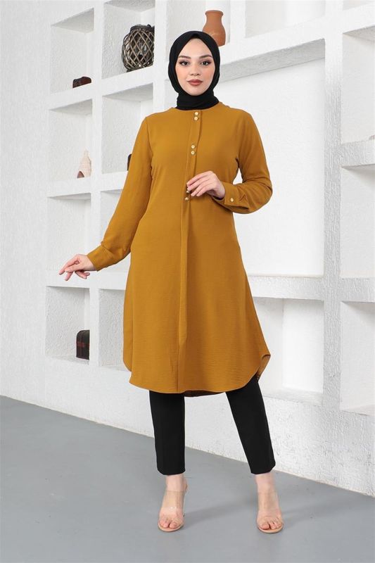 Düğme Detaylı Tunik TABA - 4