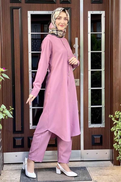 Düğmeli İkili Takım PUDRA - Thumbnail