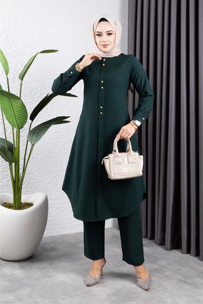 SGS - Düğmeli İkili Takım ZÜMRÜT YEŞİLİ