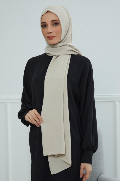 Moda Çizgi - Plain Aerobin Shawl,CTS-5A Beige
