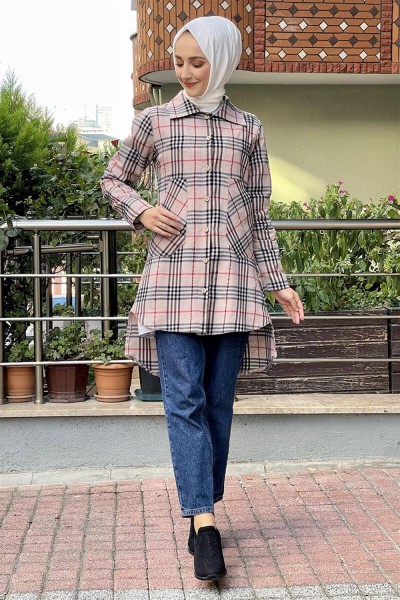 Ekose Tunik VİZON - Thumbnail