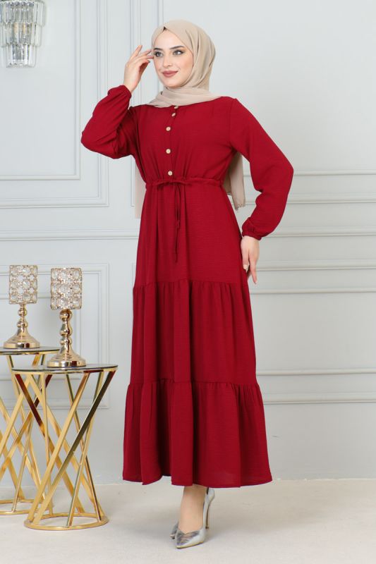 Elbise bordo 201 - 1