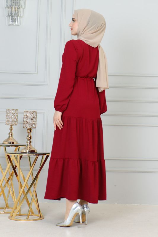Elbise bordo 201 - 3