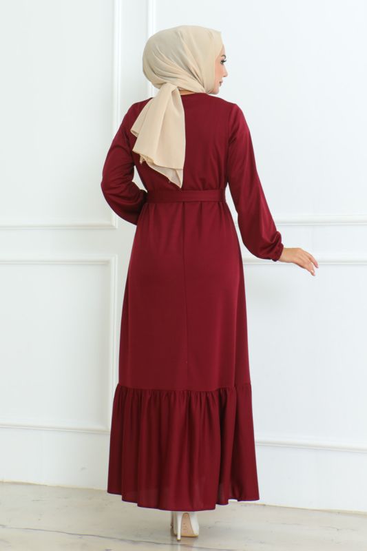 elbise bordo 207 - 3