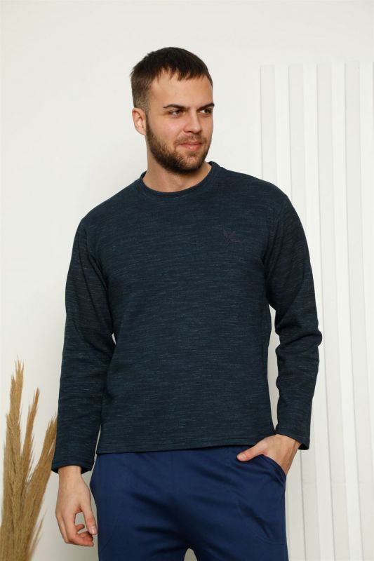 Moda Çizgi Erkek %100 Pamuk Cepli Uzun Kollu Pijama Takımı 6770 - 1