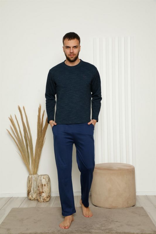 Moda Çizgi Erkek %100 Pamuk Cepli Uzun Kollu Pijama Takımı 6770 - 2