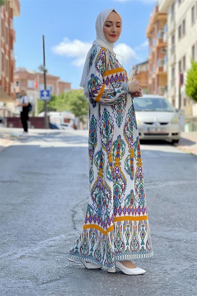 Etnik Desen Elbise ÇAĞLA - Thumbnail