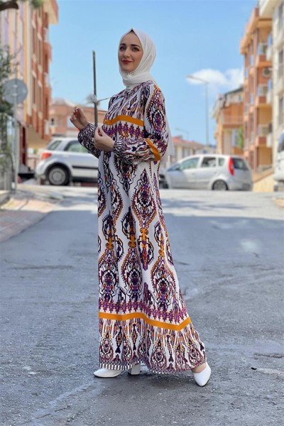 Etnik Desen Elbise MÜRDÜM - Thumbnail