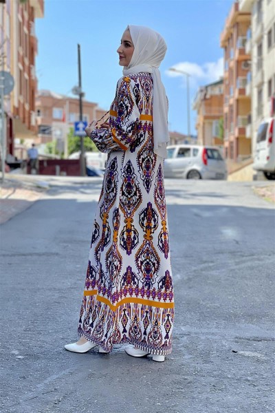 Etnik Desen Elbise MÜRDÜM - Thumbnail