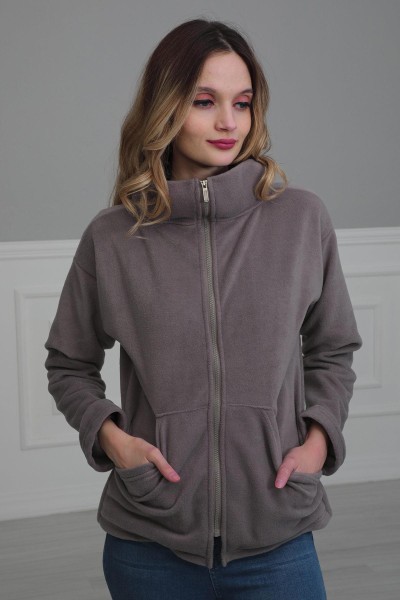 Fleece Sweatshirt with Zipper Pocket,SW-4 Gray - Thumbnail