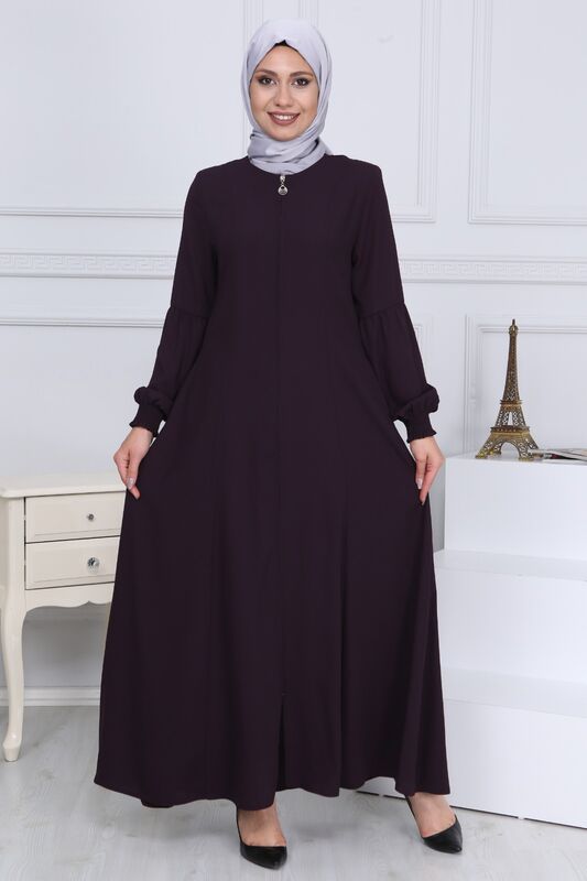 ZIPPERED ABAYA PURPLE MC2001 - 2