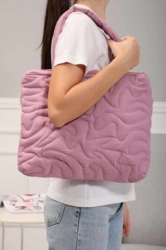Zippered Shoulder Bag, CK-16 Light Rose - 1