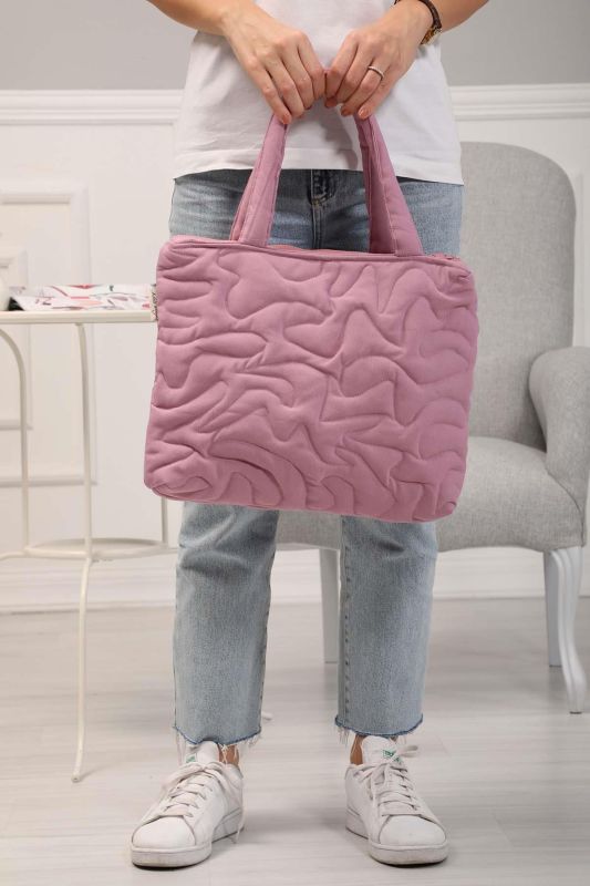 Zippered Shoulder Bag, CK-16 Light Rose - 7