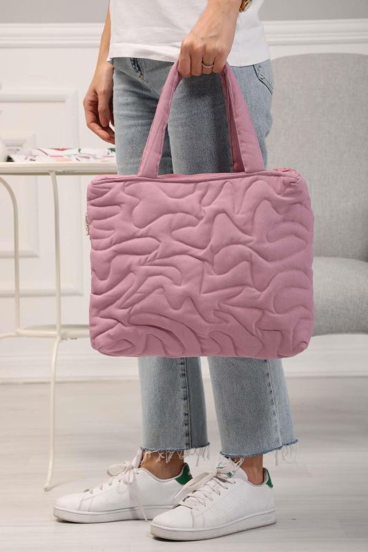 Zippered Shoulder Bag, CK-16 Light Rose - 8