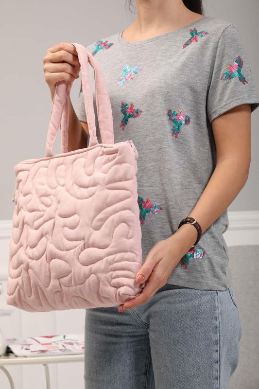 Zippered Shoulder Bag, CK-16 Light Powder - 7