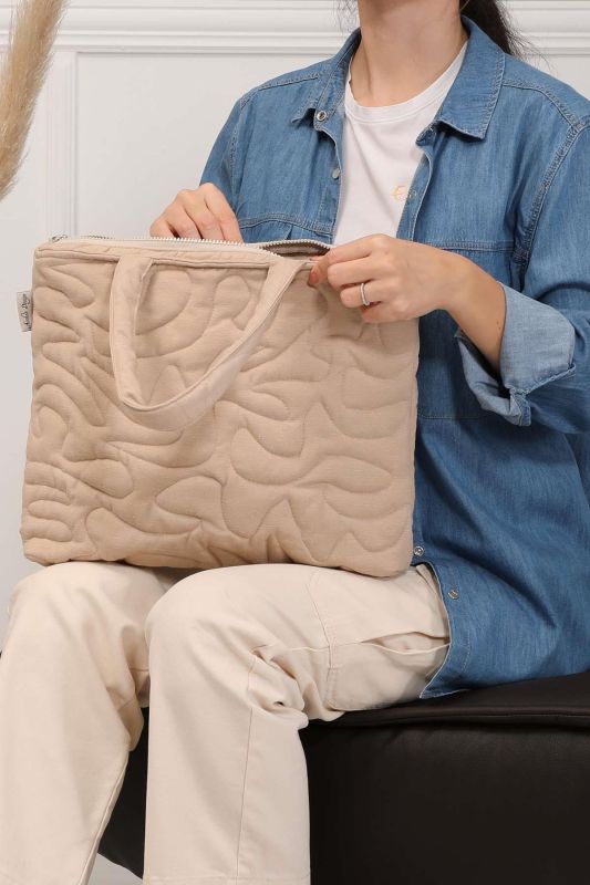 Zippered Shoulder Bag,CK-16 Beige - 1