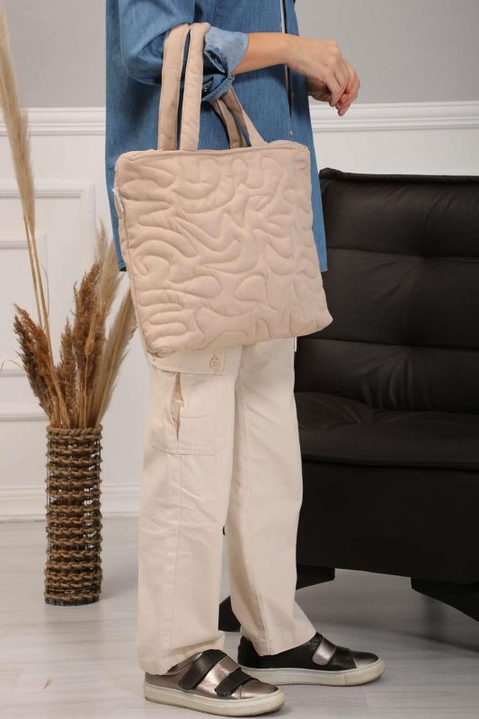 Zippered Shoulder Bag,CK-16 Beige - 2
