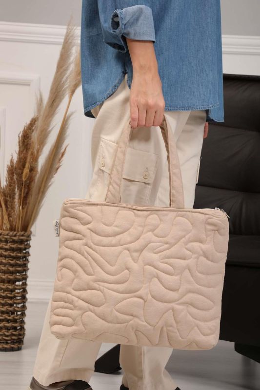 Zippered Shoulder Bag,CK-16 Beige - 3